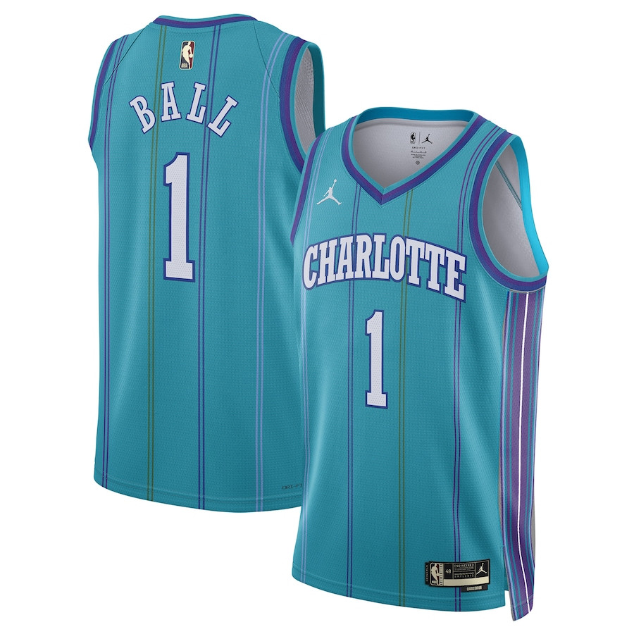 Lamelo Ball 1 Charlotte Hornets 2023/24 Swingman Jersey - Classic Edition - Teal