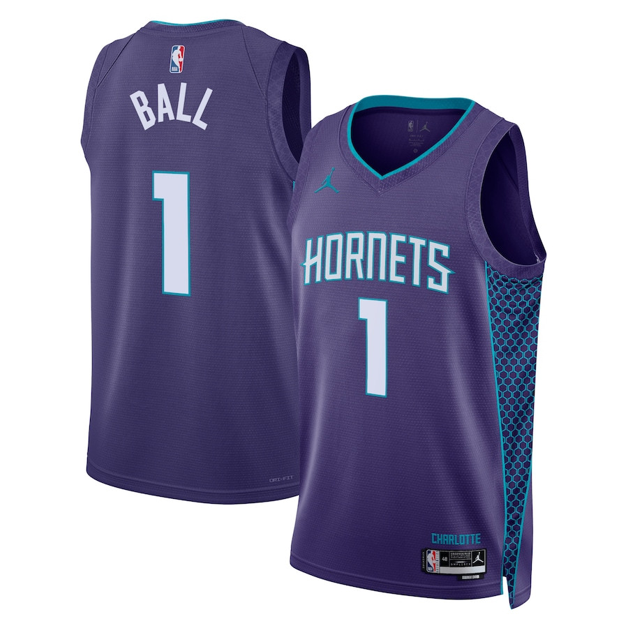 Lamelo Ball 1 Charlotte Hornets Unisex Swingman Jersey - Statement Edition - Purple