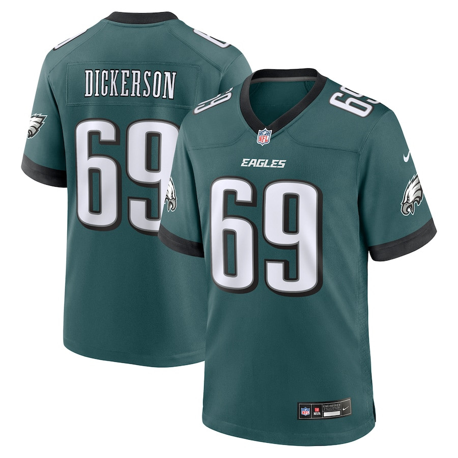 Landon Dickerson 69 Philadelphia Eagles Team Game Men Jersey - Midnight Green Js2450