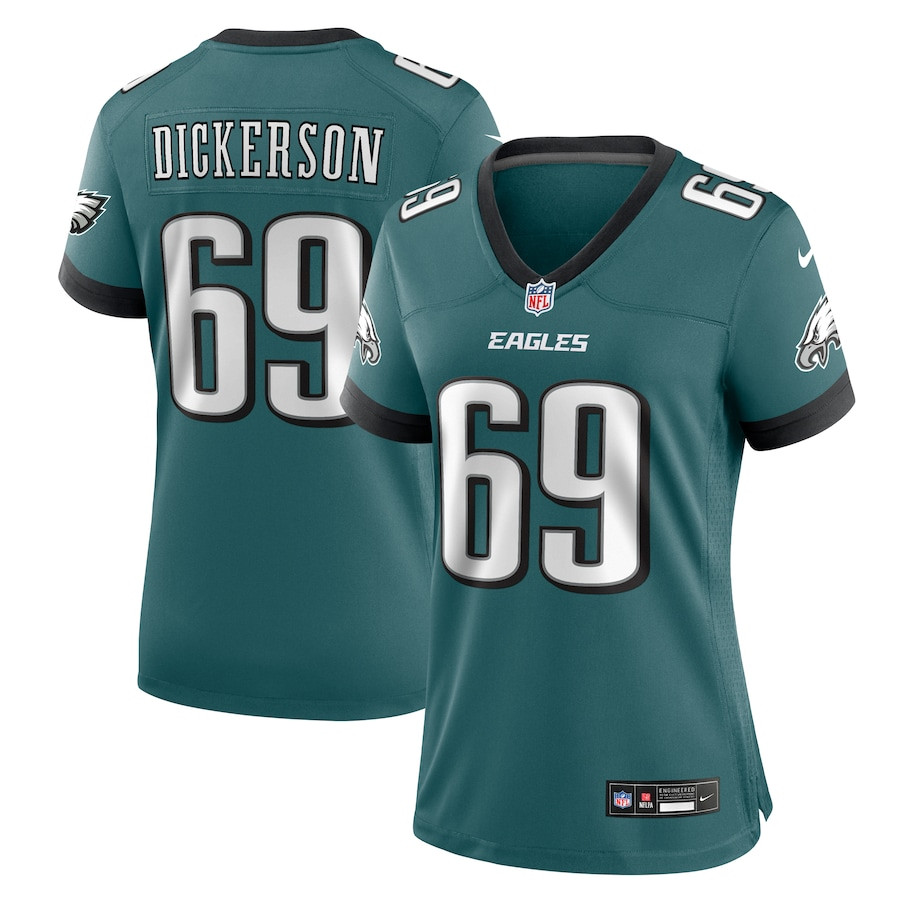 Landon Dickerson 69 Philadelphia Eagles Women's Team Game Jersey - Midnight Green Js1200