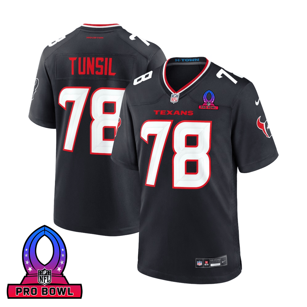 Laremy Tunsil 78 Houston Texans 2025 Pro Bowl Patch Game Men Jersey - Navy Js8836