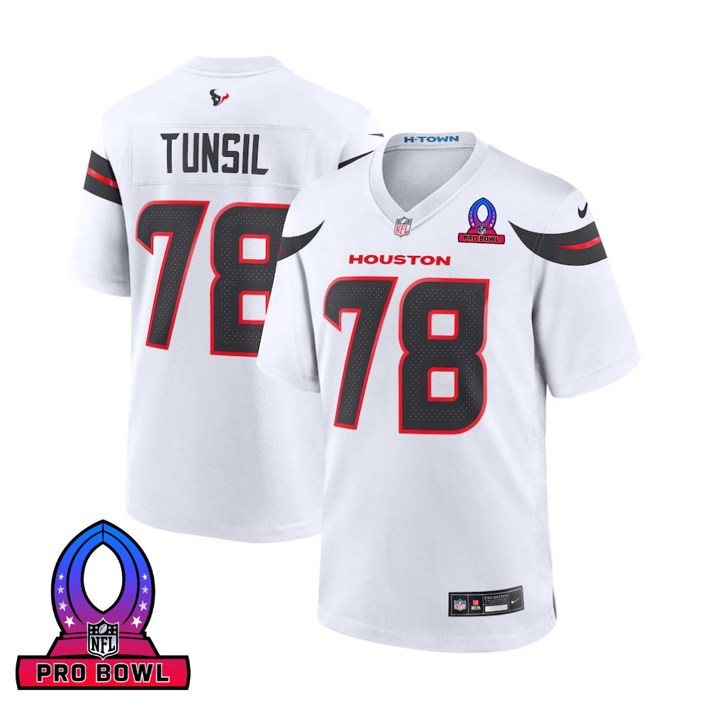Laremy Tunsil 78 Houston Texans 2025 Pro Bowl Patch Game Men Jersey - White Js8863