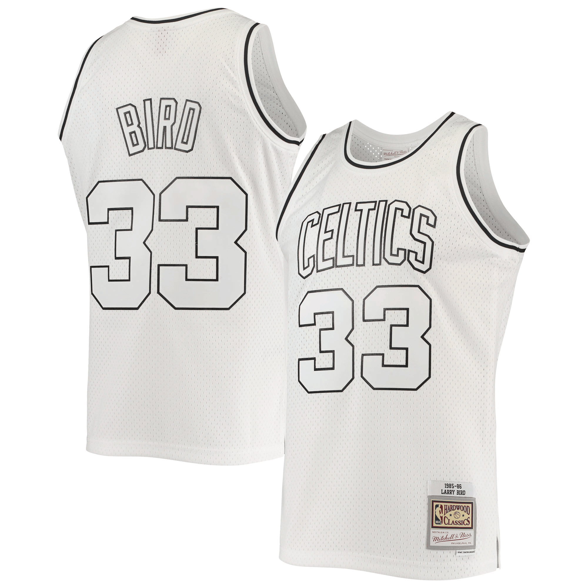 Larry Bird Boston Celtics Mitchell & Ness White Out Swingman Jersey