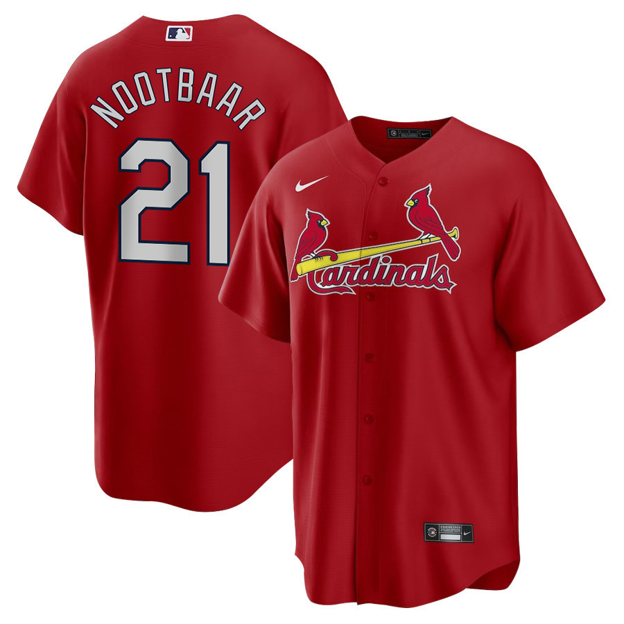 Lars Nootbaar 21 Cardinals Alternate Team Jersey - Men Red