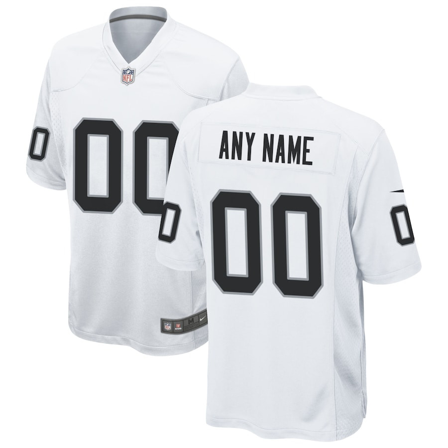 Las Vegas Raiders Men Custom Game Jersey - White Js3309