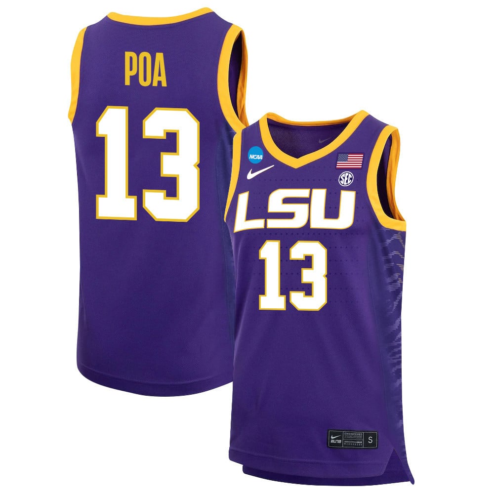 Last-tear Poa 13 Lsu Tigers 2023 Basketball Jersey - Purple