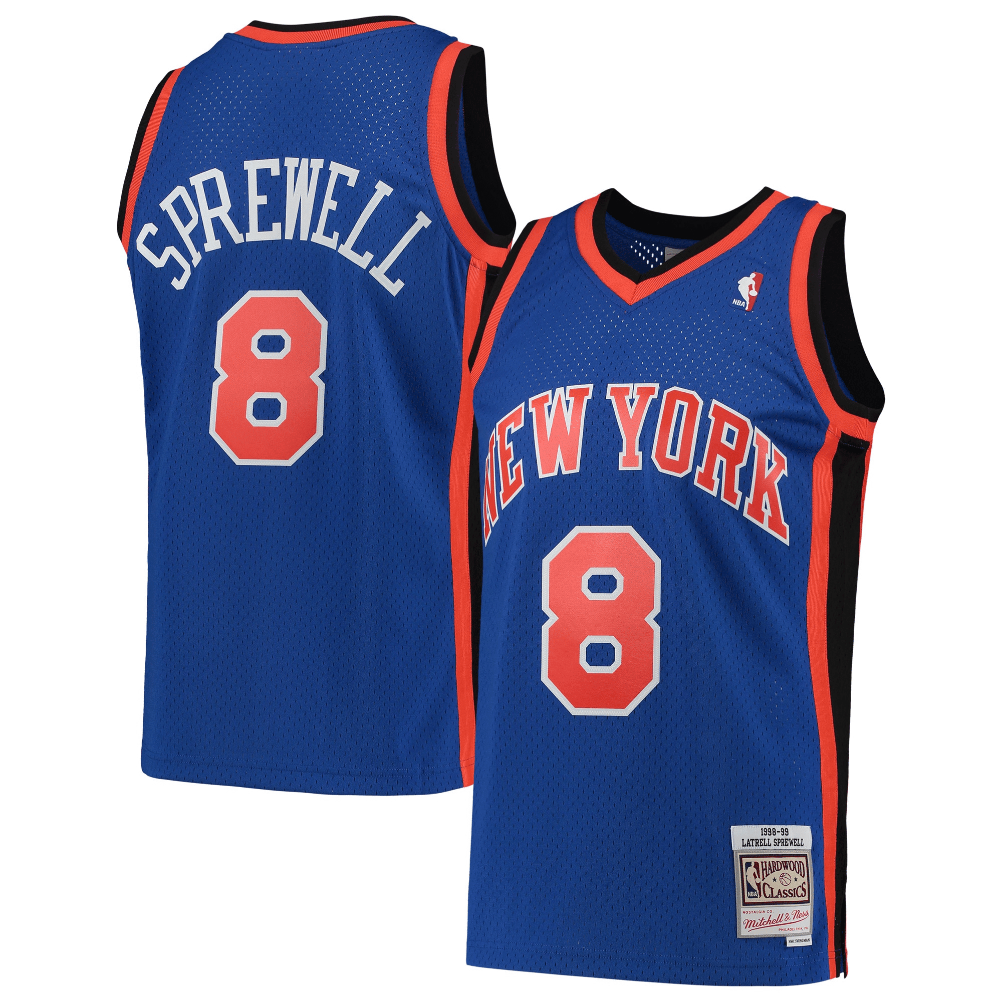 Latrell Sprewell New York Knicks Mitchell & Ness Hardwood Classics 1998-99 Swingman Jersey - Blue Jersey