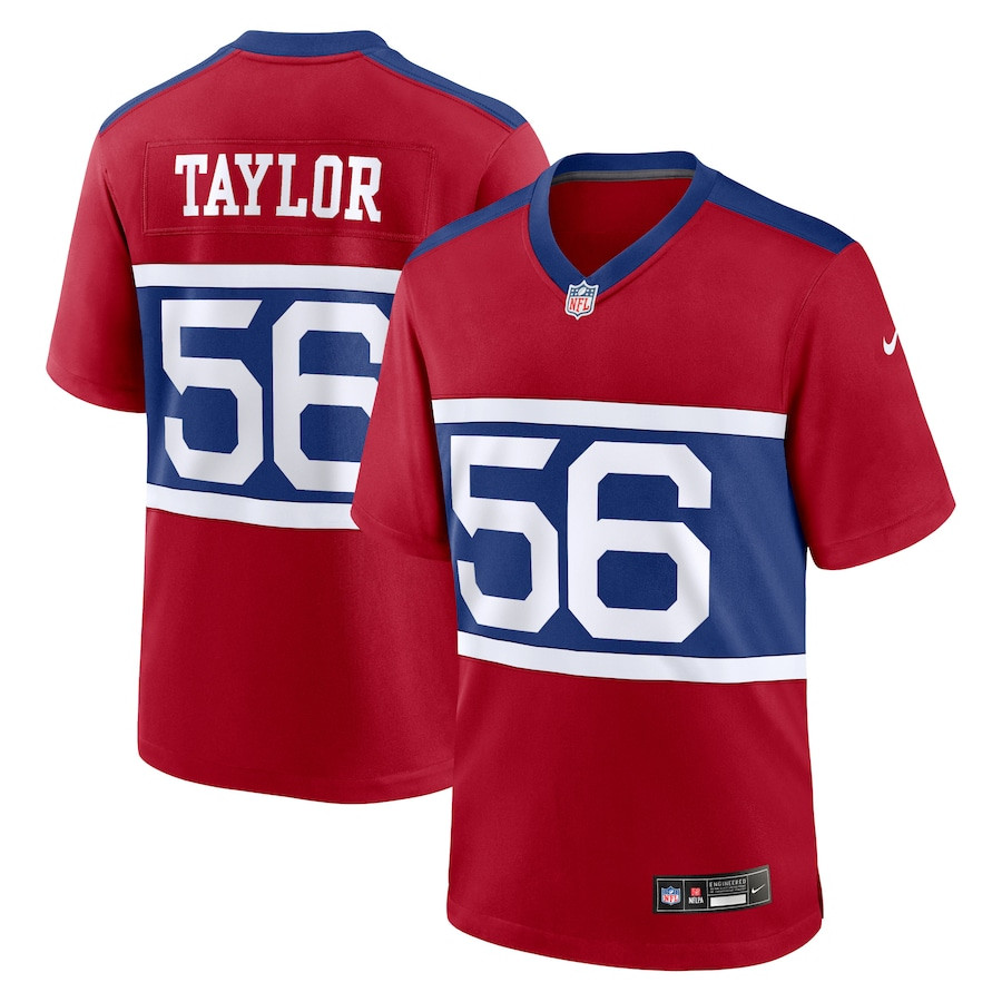 Lawrence Taylor 56 New York Giants Alternate Retired Player Game Men Jersey - Century Red Js3302