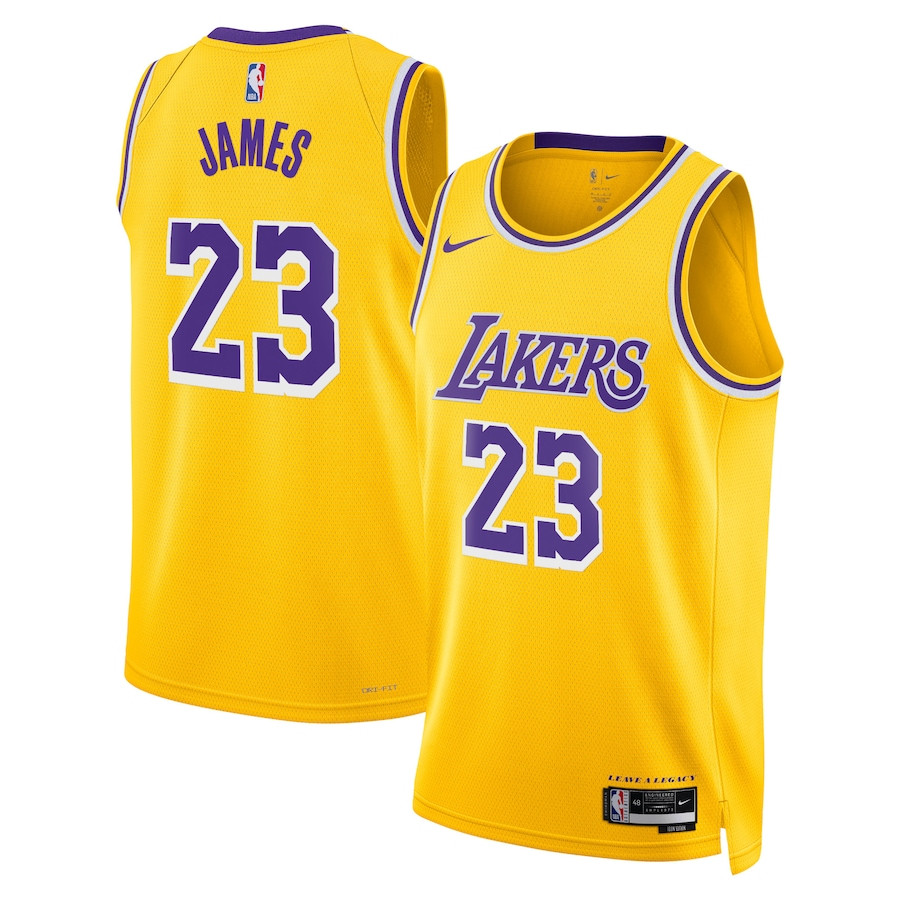 Lebron James 23 Los Angeles Lakers Unisex Swingman Jersey - Icon Edition - Gold
