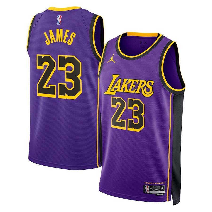 Lebron James 23 Los Angeles Lakers Unisex Swingman Jersey - Statement Edition - Purple