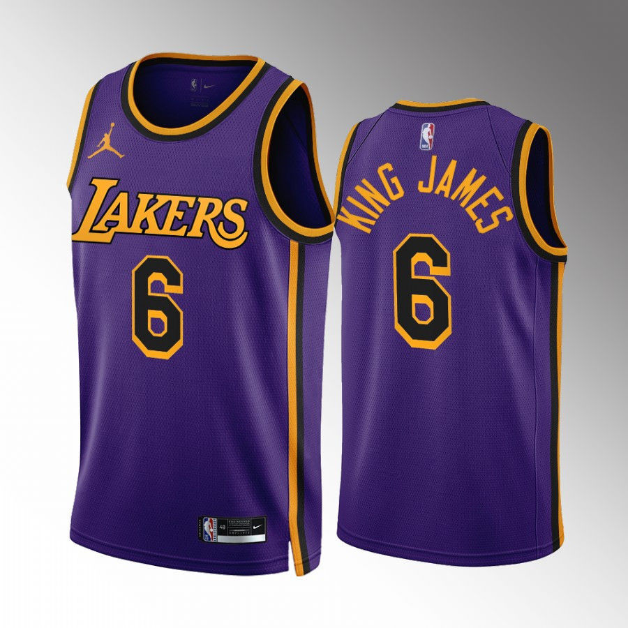 Lebron James King James 6 Los Angeles Lakers Purple Jersey Statement