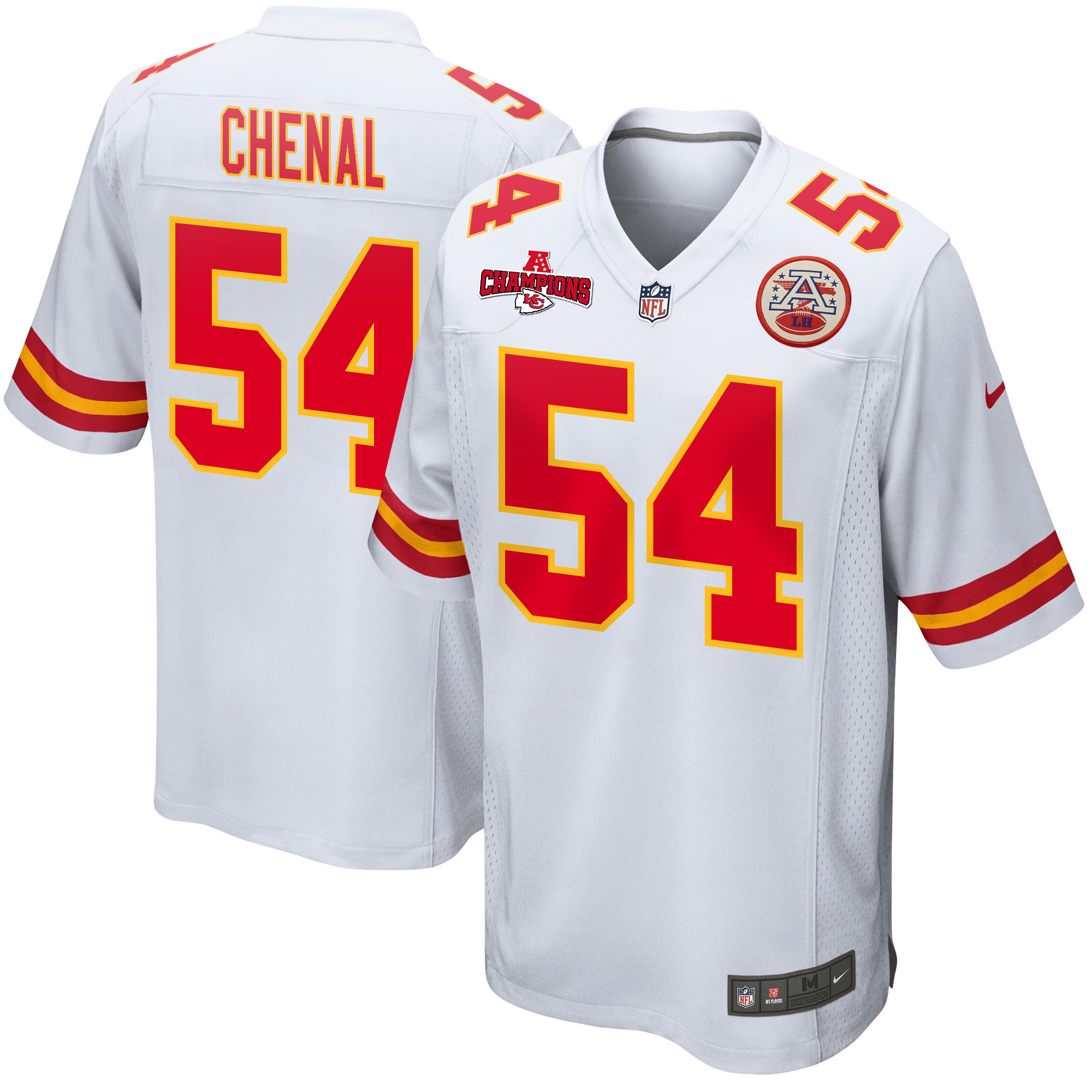 Leo Chenal 54 Kansas City Chiefs Afc Champions Patch Game Men Jersey - White Js1612