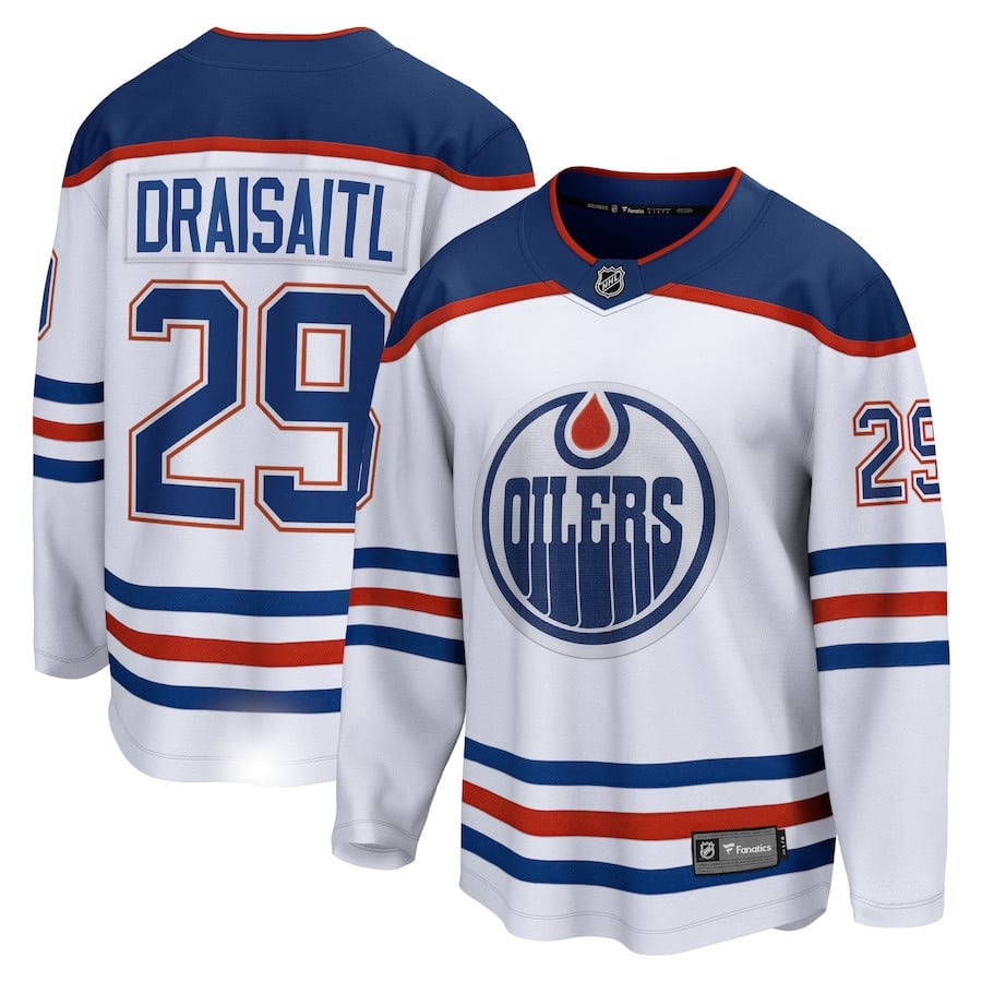 Leon Draisaitl 29 Edmonton Oilers Away Breakaway Jersey - Men, White
