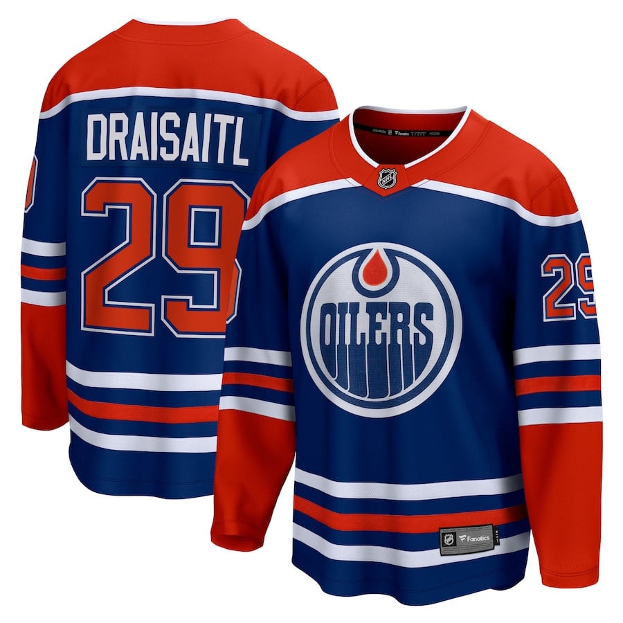 Leon Draisaitl 29 Edmonton Oilers Home Breakaway Jersey - Men, Navy