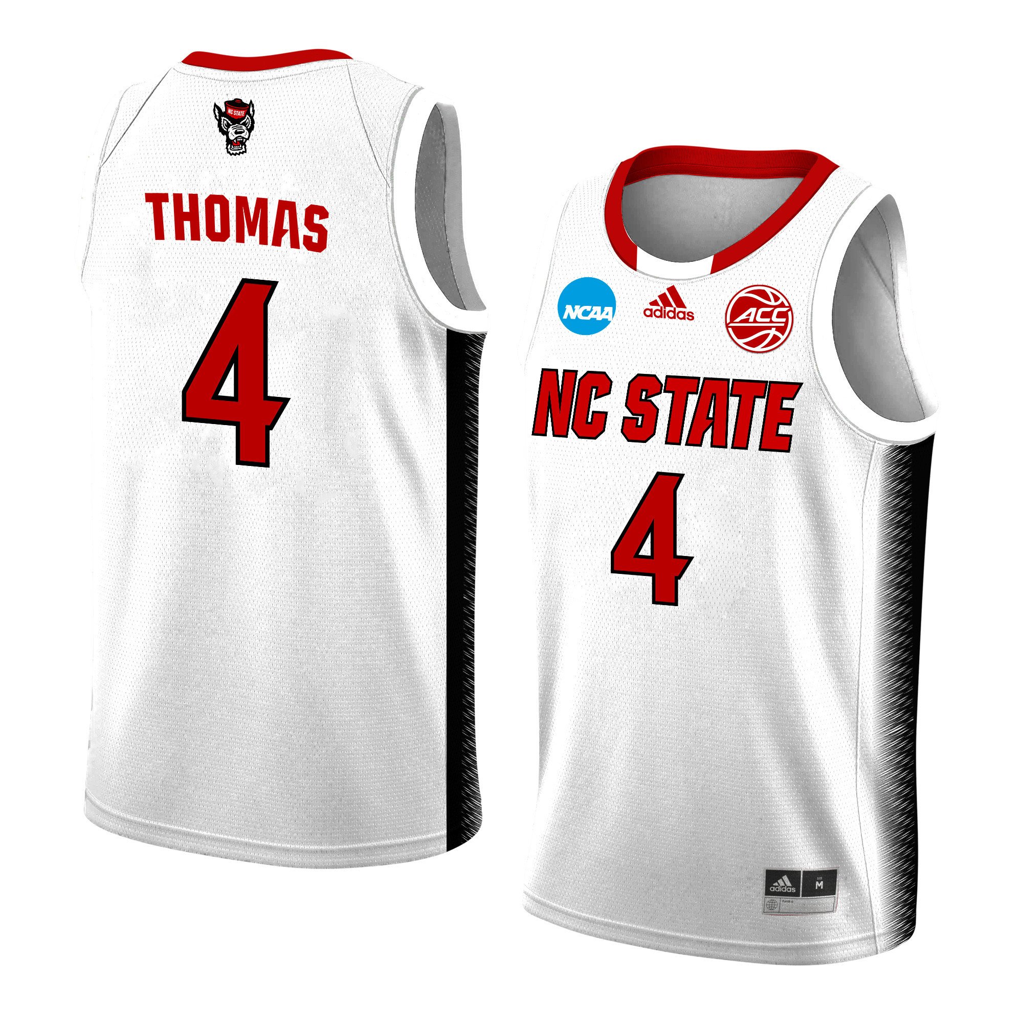 Lj Thomas 4 Nc State Wolfpack 2024 Men's Basketball Jersey - White, Unisex Jersey