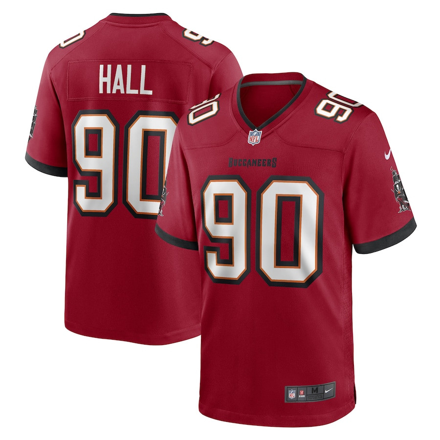 Logan Hall 90 Tampa Bay Buccaneers Game Men Jersey - Red Js8013