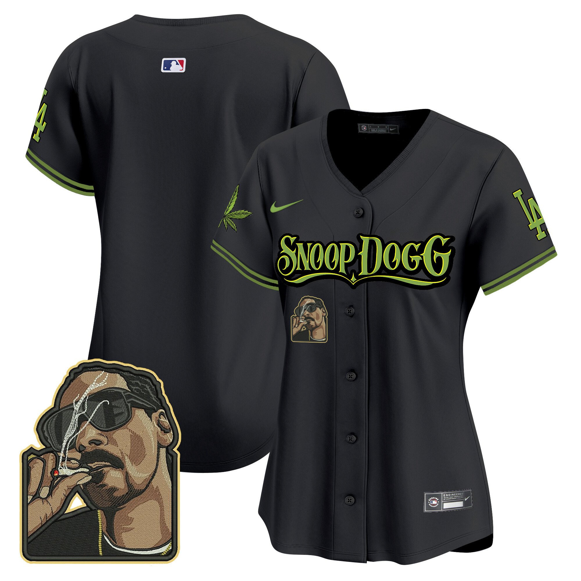 Los Angeles Dodgers Snoop Dogg Women Jersey - Black