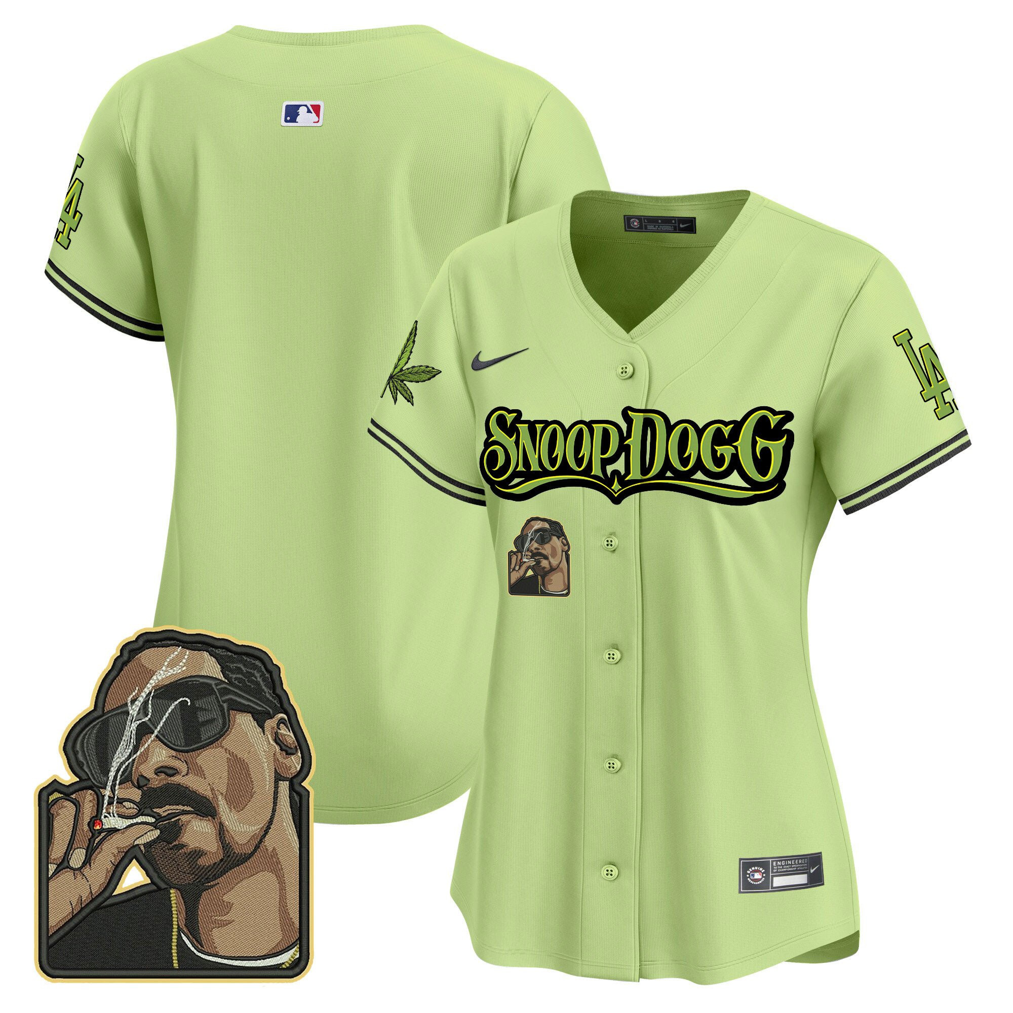 Los Angeles Dodgers Snoop Dogg Women Jersey - Light Green