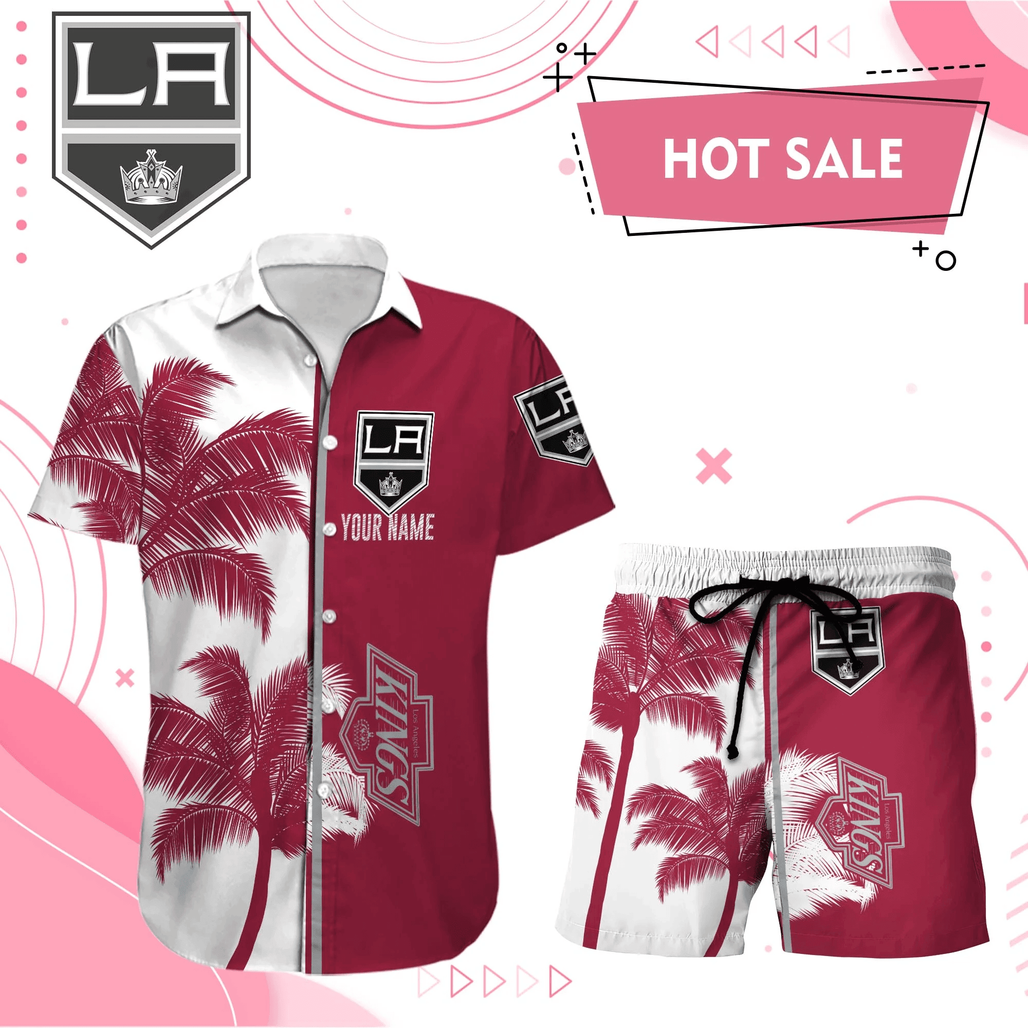 Los Angeles Kings Hawaiian Shirt And Set - Customized