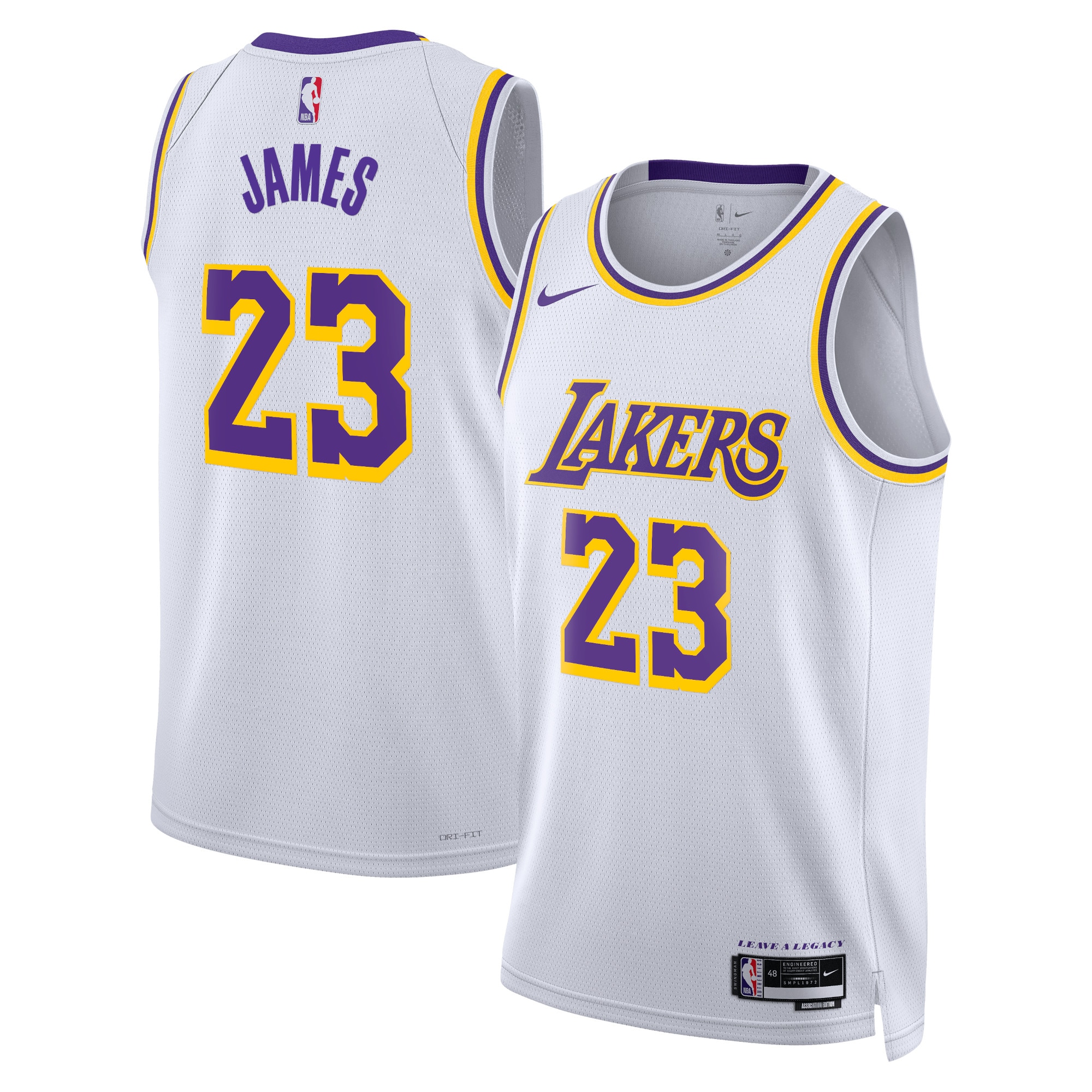 Los Angeles Lakers Association Edition Swingman Jersey - White - Lebron James - Unisex