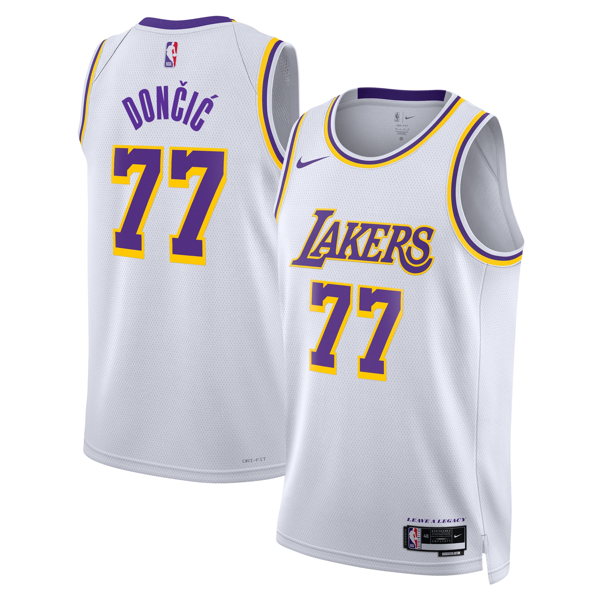 Los Angeles Lakers Association Edition Swingman Jersey - White - Luka Don?i? - Unisex