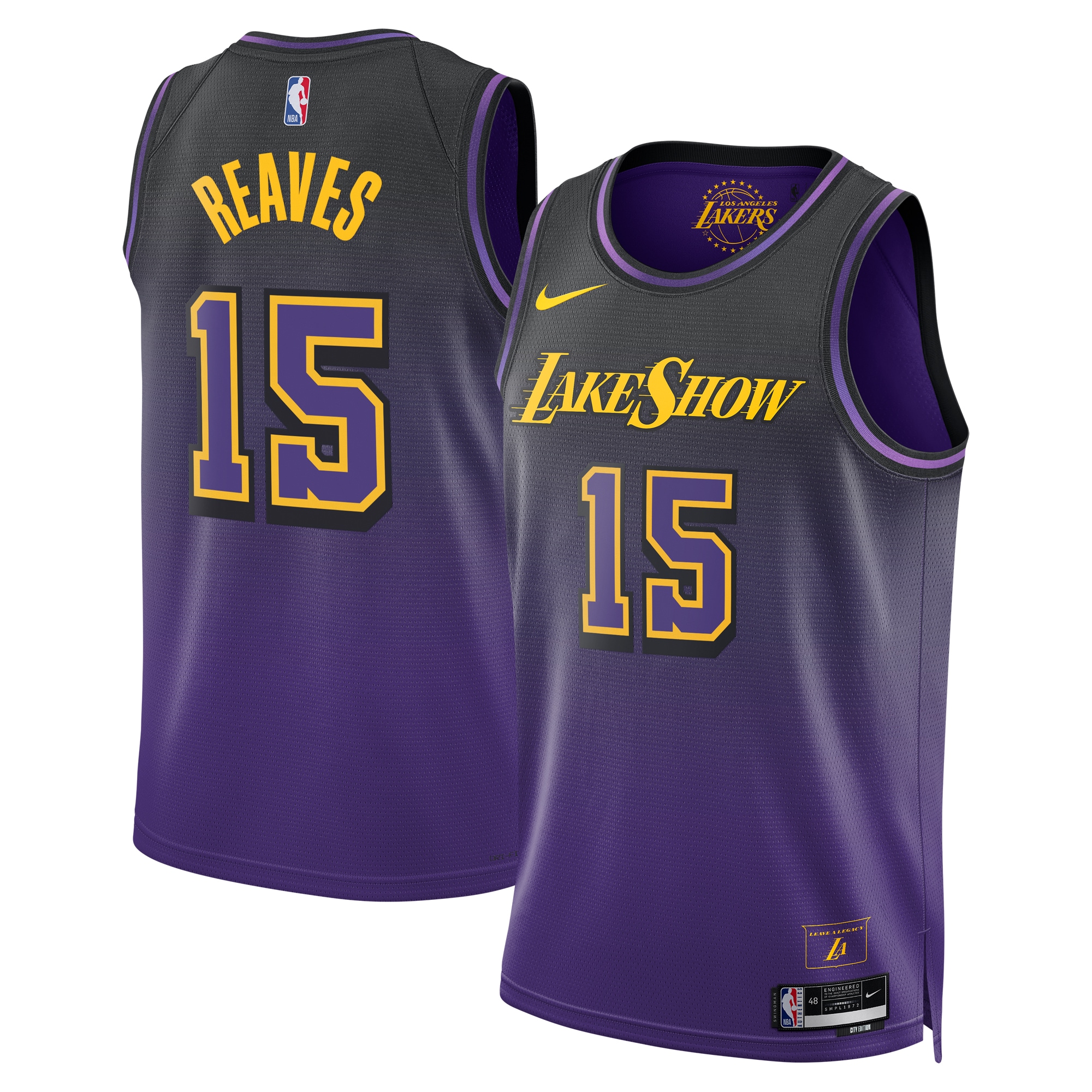 Los Angeles Lakers City Edition Swingman Jersey 2024 - Purple - Austin Reaves - Unisex