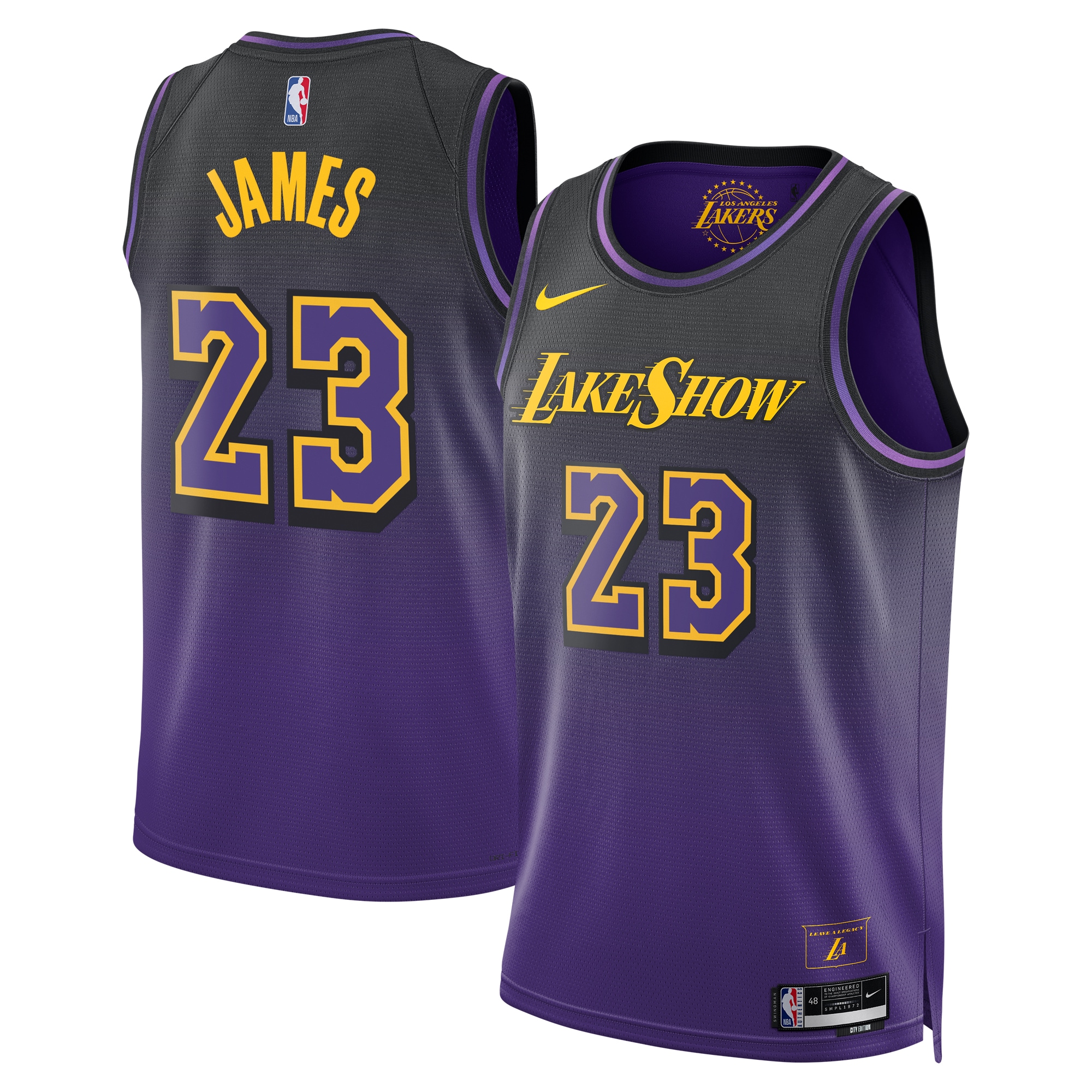 Los Angeles Lakers City Edition Swingman Jersey 2024 - Purple - Lebron James - Unisex
