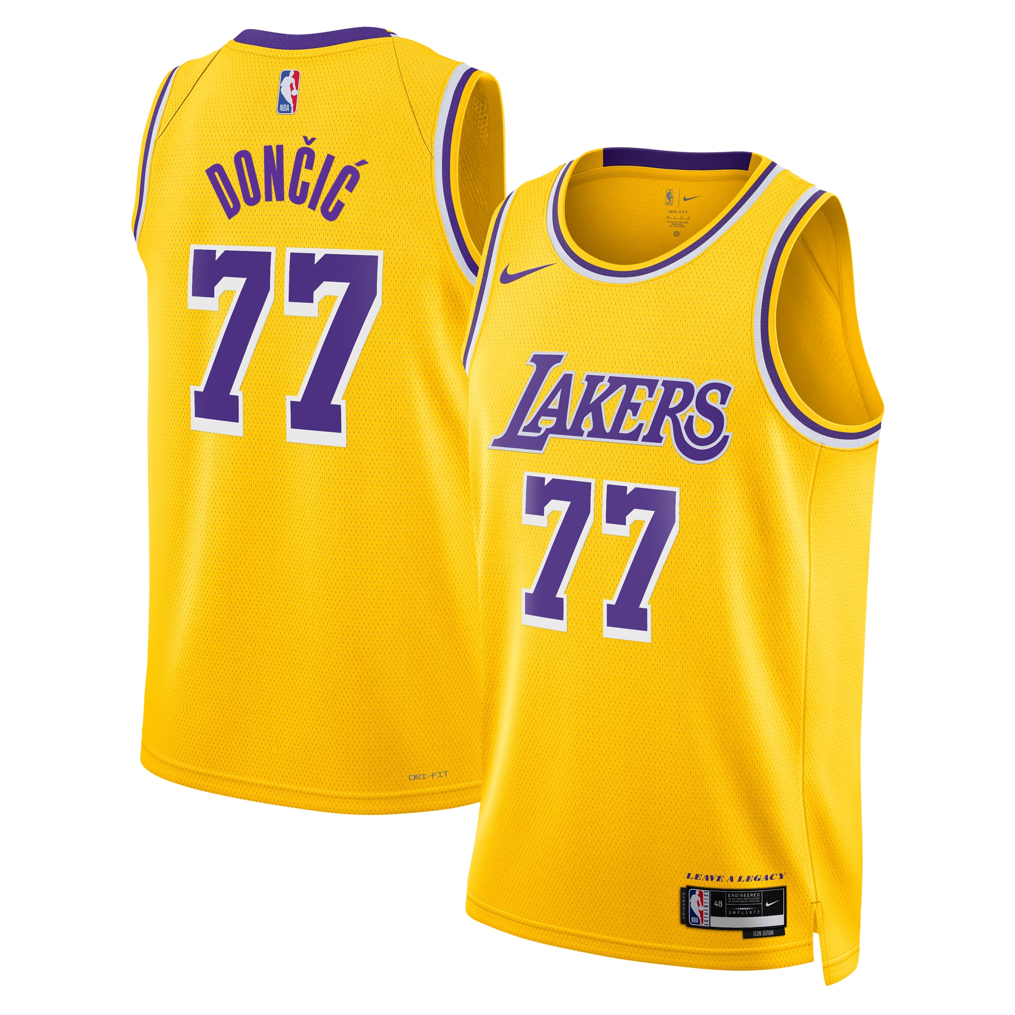 Los Angeles Lakers Icon Edition Swingman Jersey - Gold - Luka Don?i? - Unisex