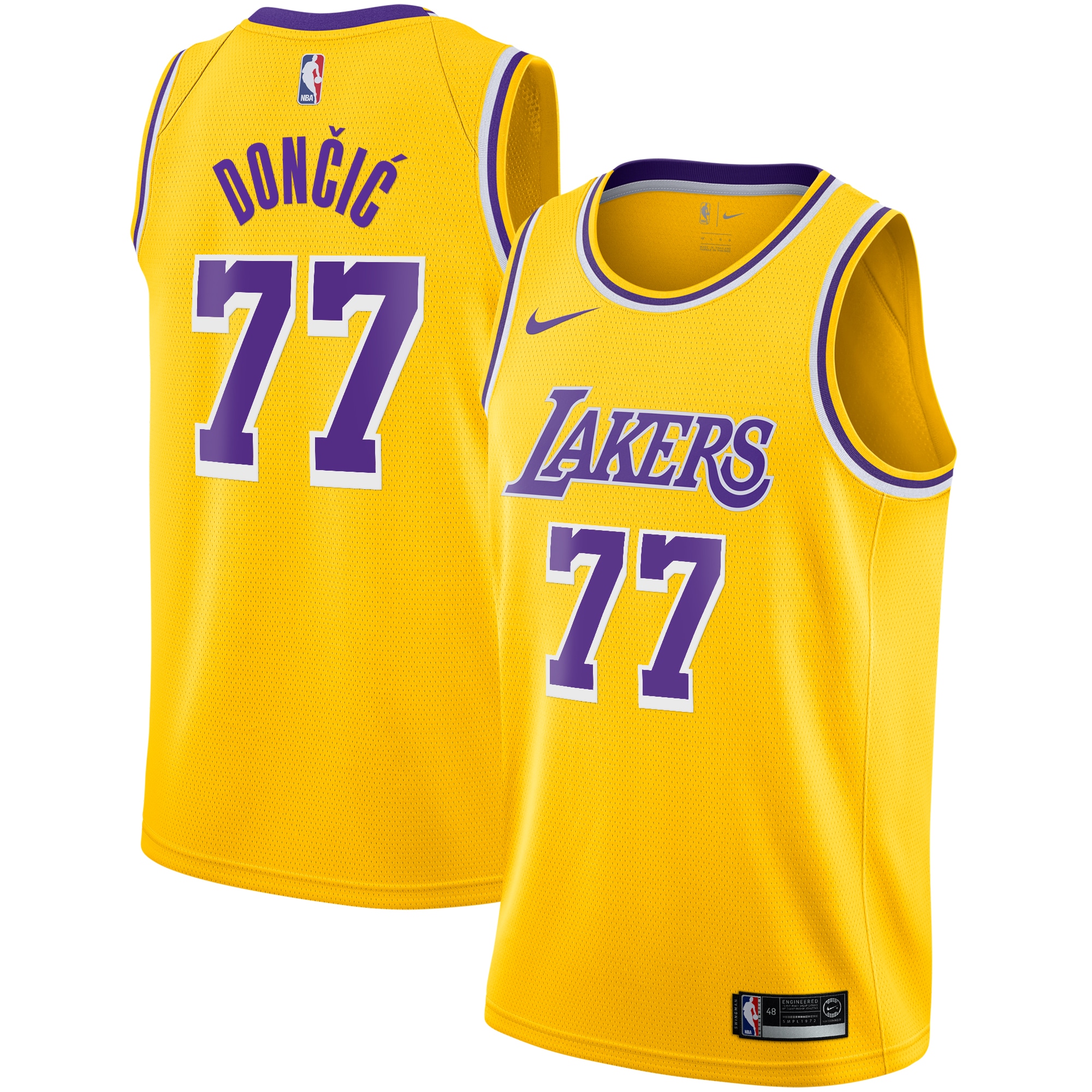 Los Angeles Lakers Icon Edition Swingman Jersey - Gold - Luka Don?i? - Youth