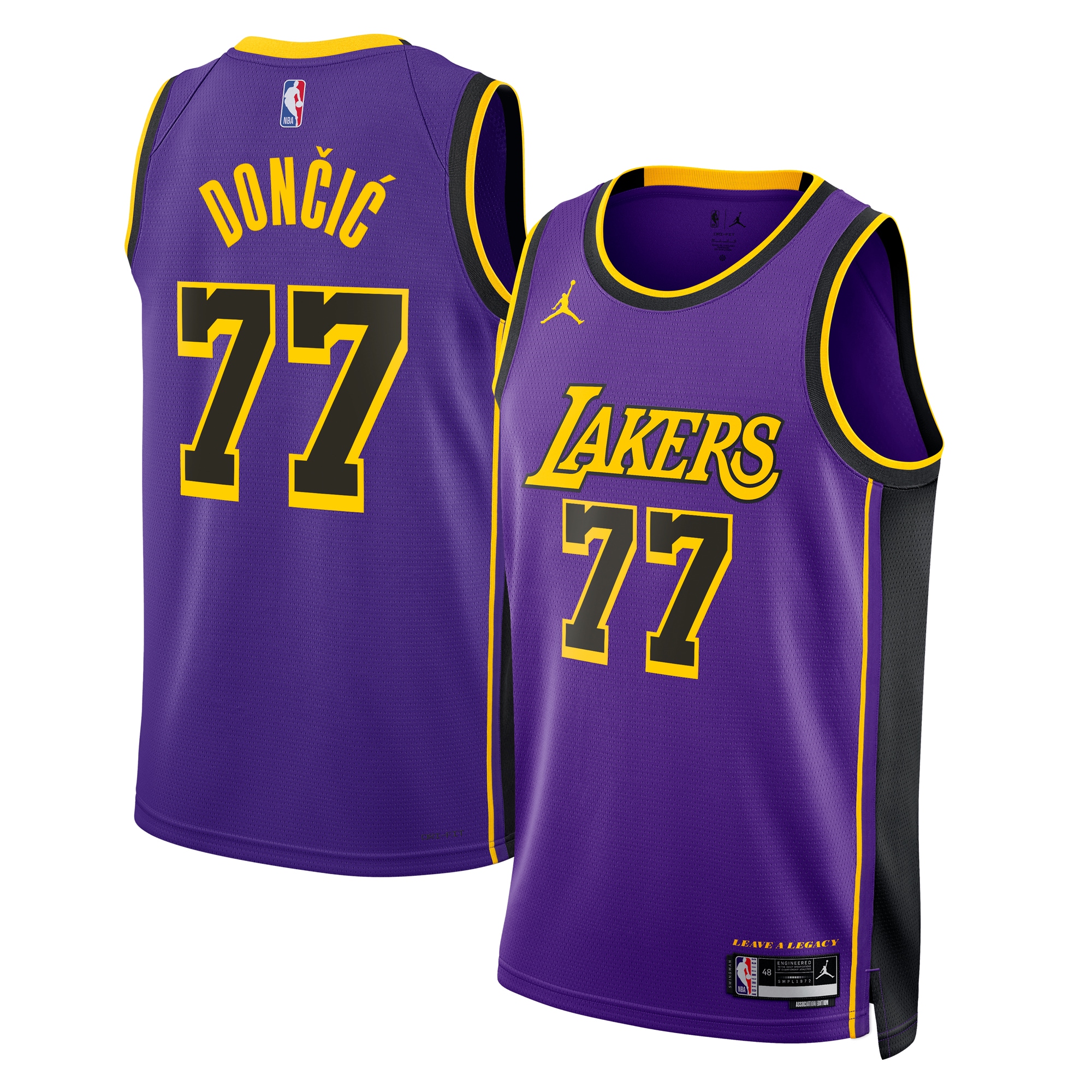 Los Angeles Lakers Jordan Brand Statement Edition Swingman Jersey - Purple - Luka Don?i? - Unisex