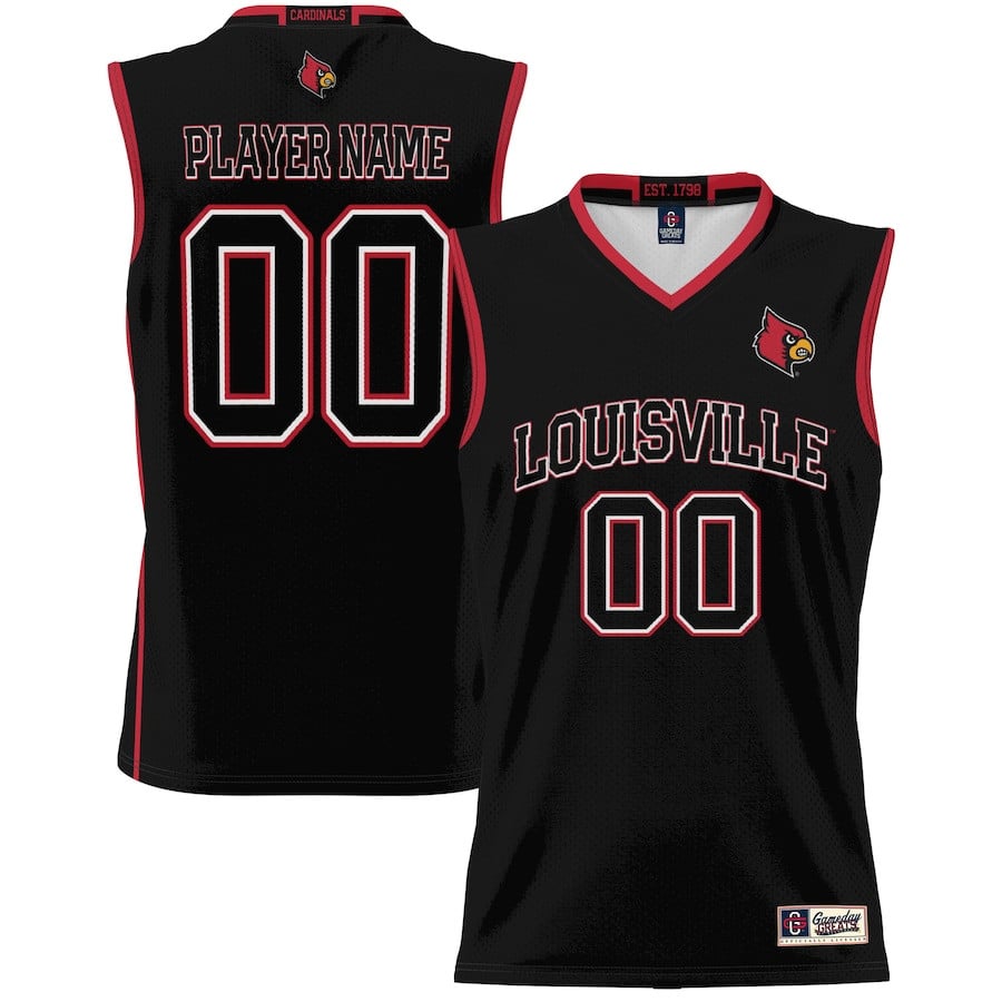Louisville Cardinals Nil Men Basketball Custom Jersey - Black