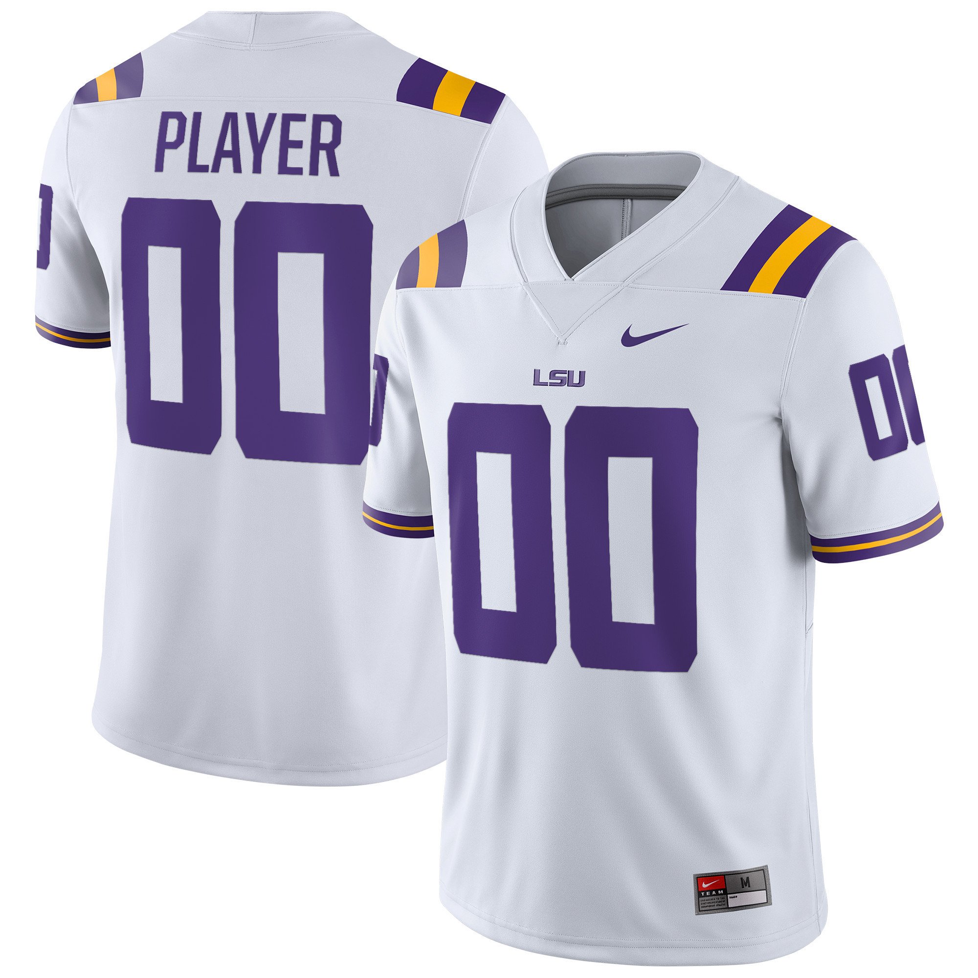Lsu Tigers Nil Football Custom 00 Men Jersey - White