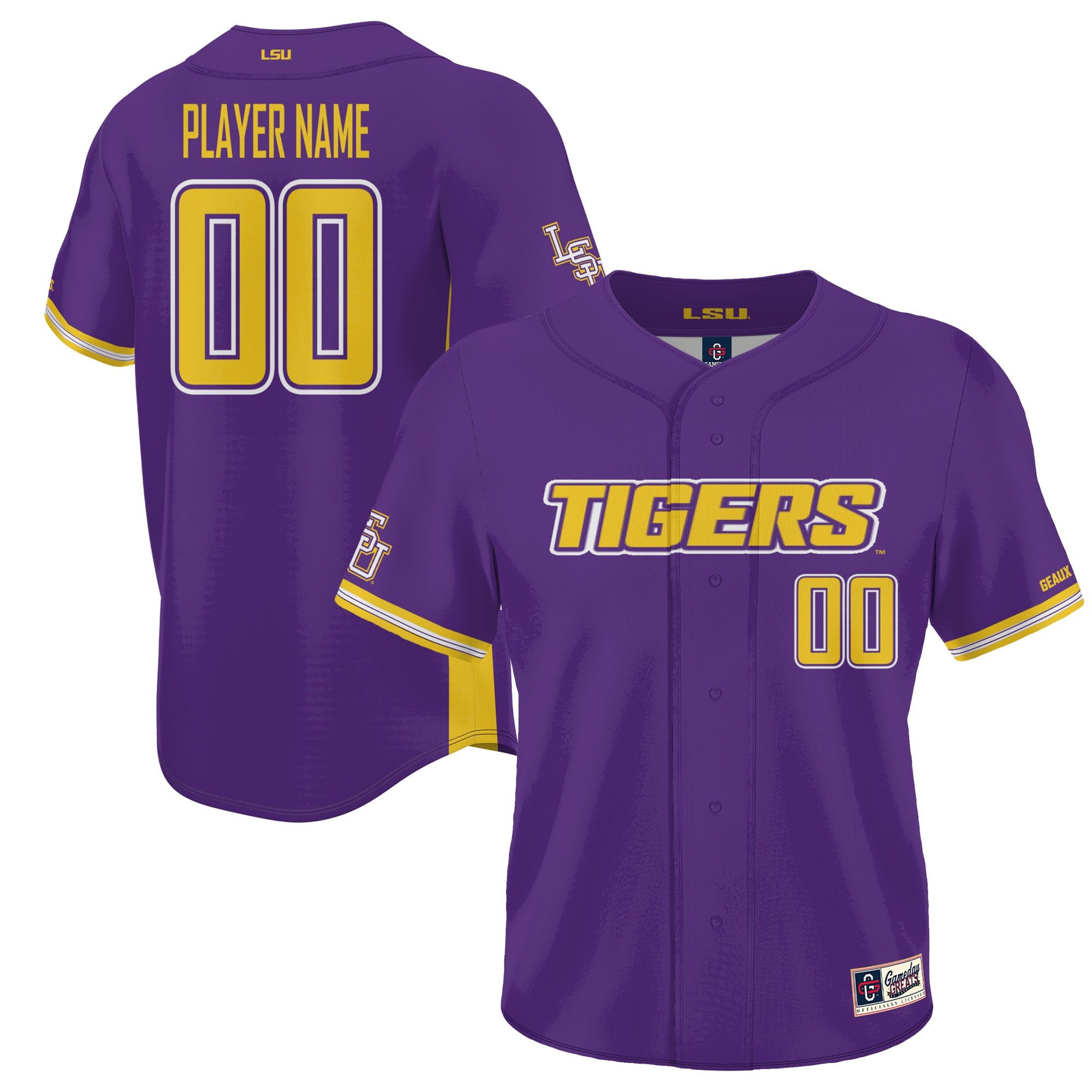 Lsu Tigers Prosphere Nil Custom 00 Baseball Jersey - Men Purple