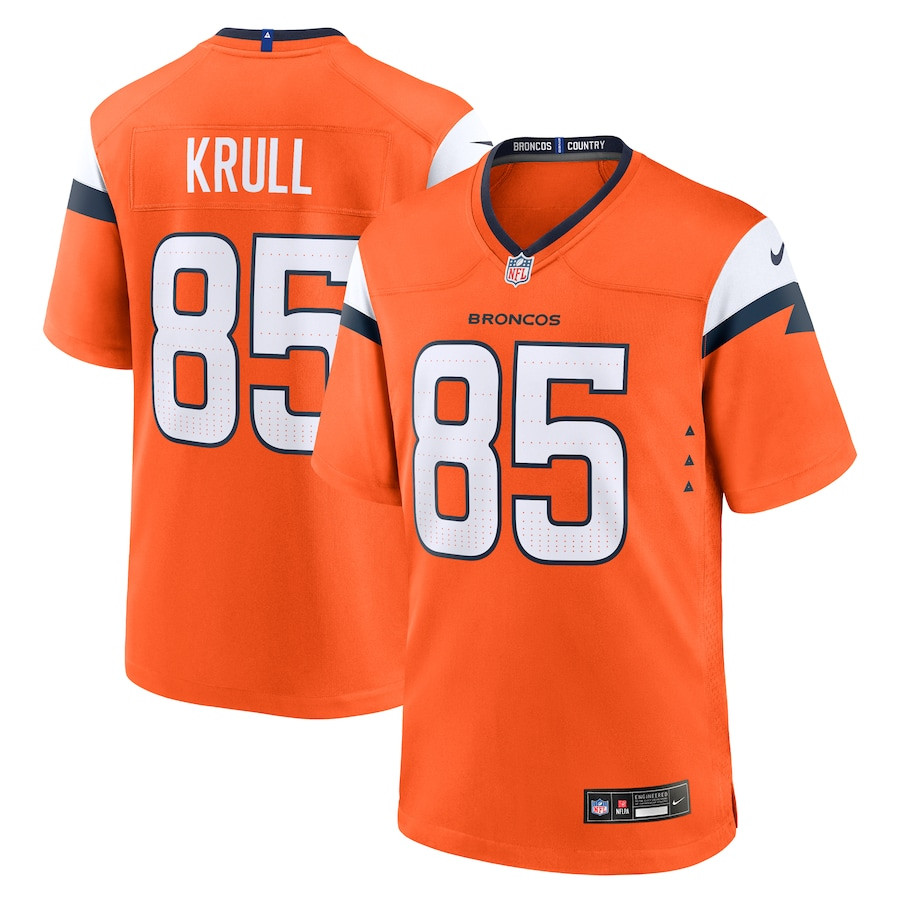 Lucas Krull 85 Denver Broncos Team Game Men Jersey - Orange Js4309