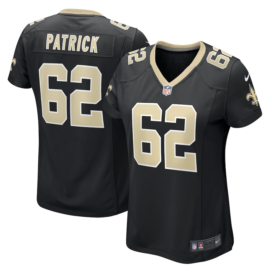 Lucas Patrick 62 New Orleans Saints Women's Game Jersey - Black Js2239