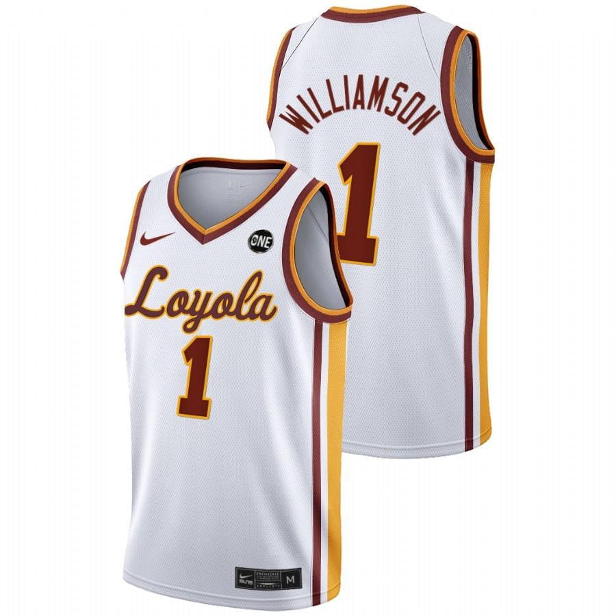 Lucas Williamson 1 White Loyola Ramblers 2022 College Basketball Mvc Championship Jersey