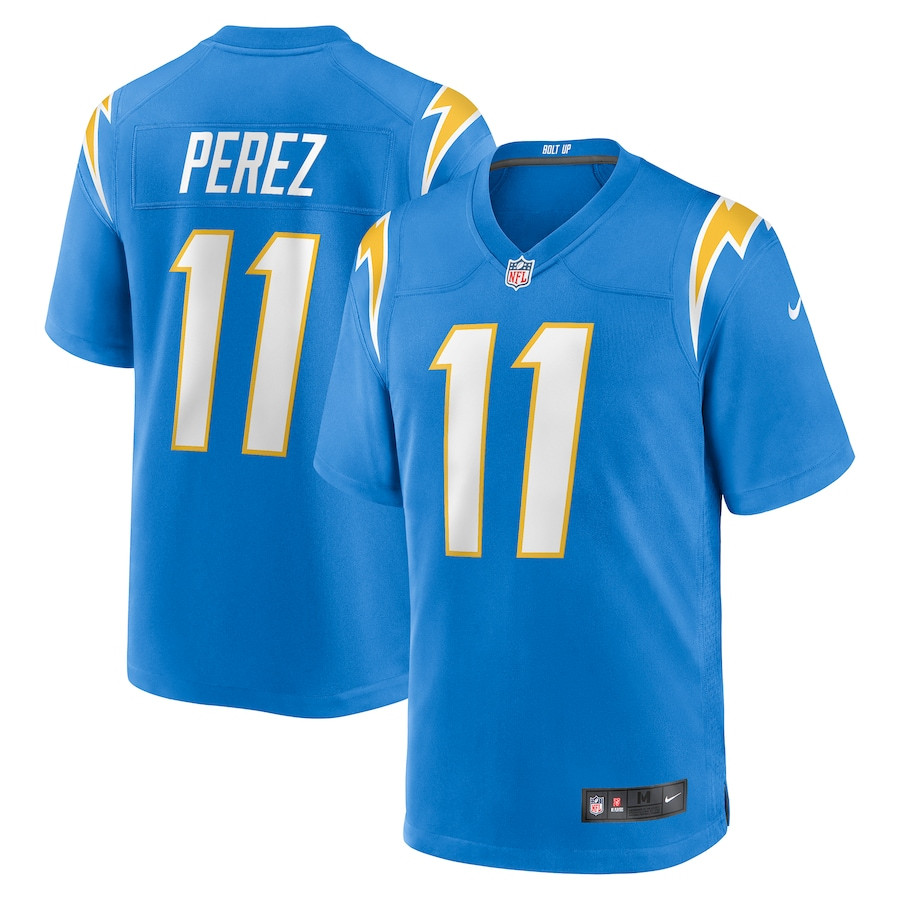 Luis Perez 11 Los Angeles Chargers Team Game Men Jersey - Powder Blue Js3374