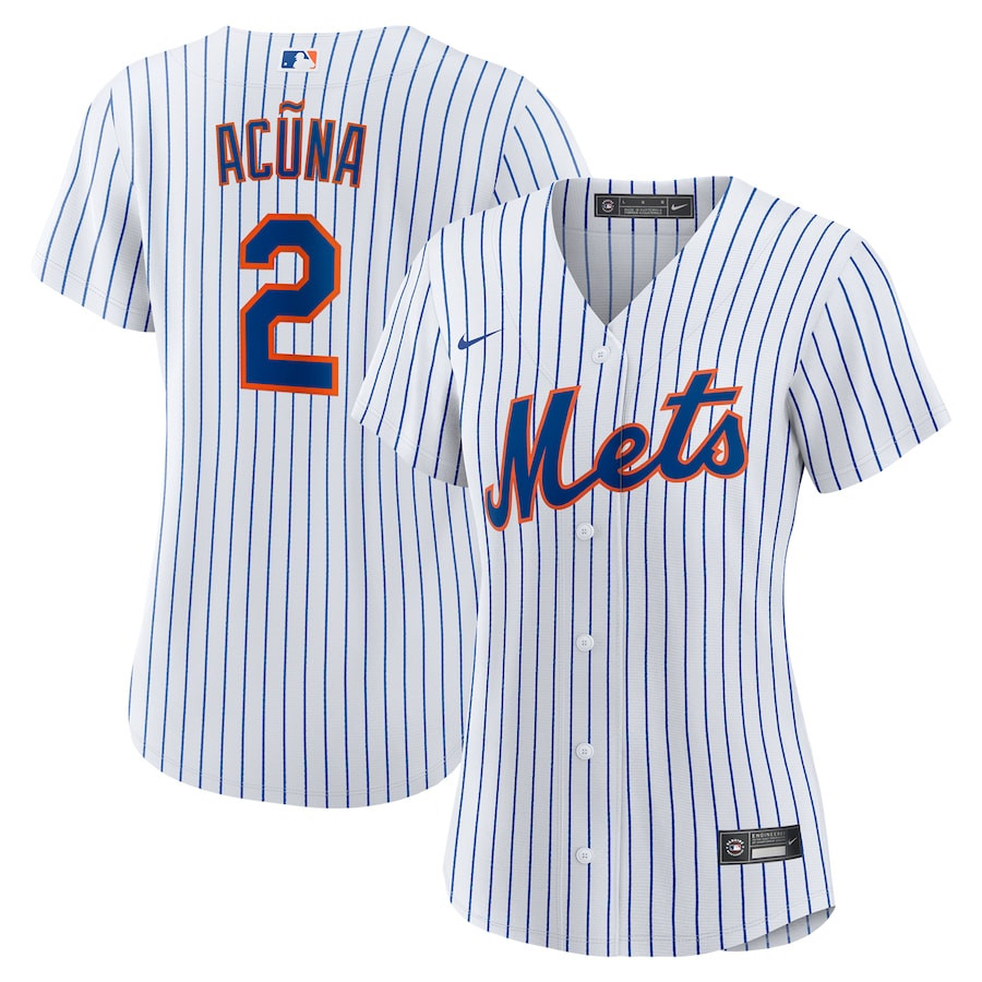 Luisangel Acu?a 2 New York Mets Home Player Women Jersey - White