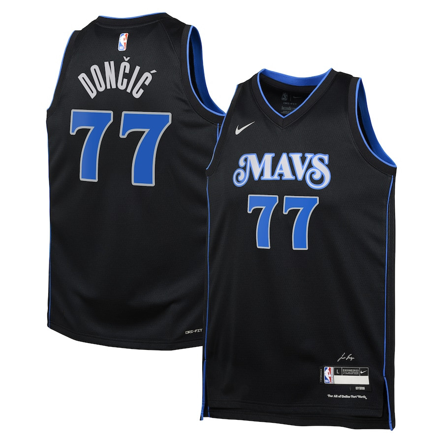 Luka Don??i???77 Dallas Mavericks 2023/24 City Edition Swingman Youth Jersey - Black