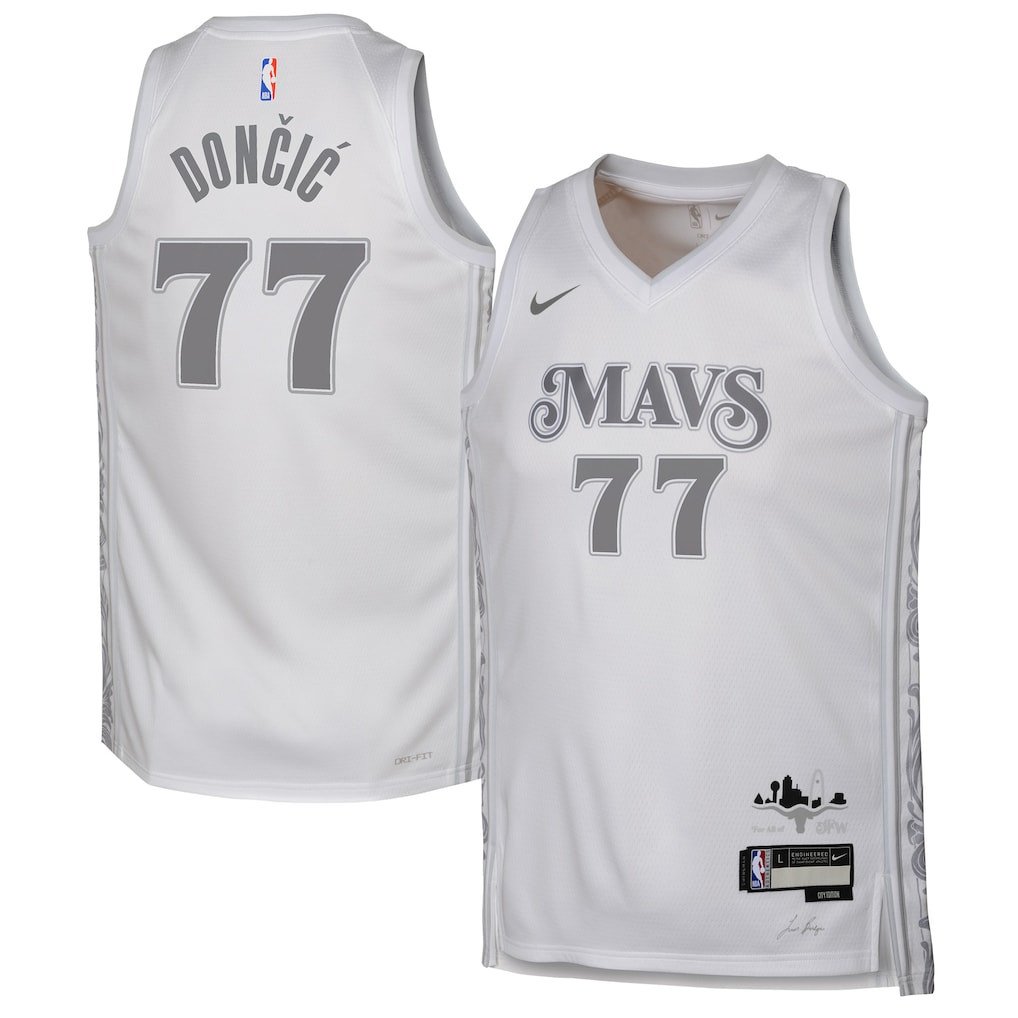 Luka Don??i???77 Dallas Mavericks 2024/25 Swingman Player Youth Jersey - City Edition - White