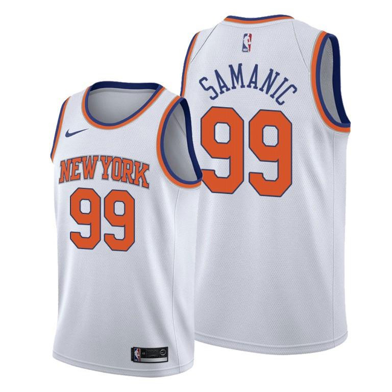 Luka Samanic 99 New York Knicks Association Edition White Jersey - Men Jersey