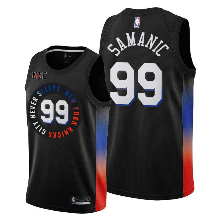 Luka Samanic 99 New York Knicks City Edition Black Jersey - Men Jersey