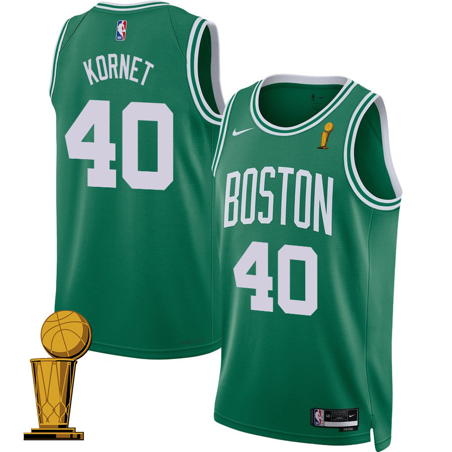 Luke Kornet 40 Boston Celtics 2024 Finals Champions Jersey - Icon Edition - Kelly Green