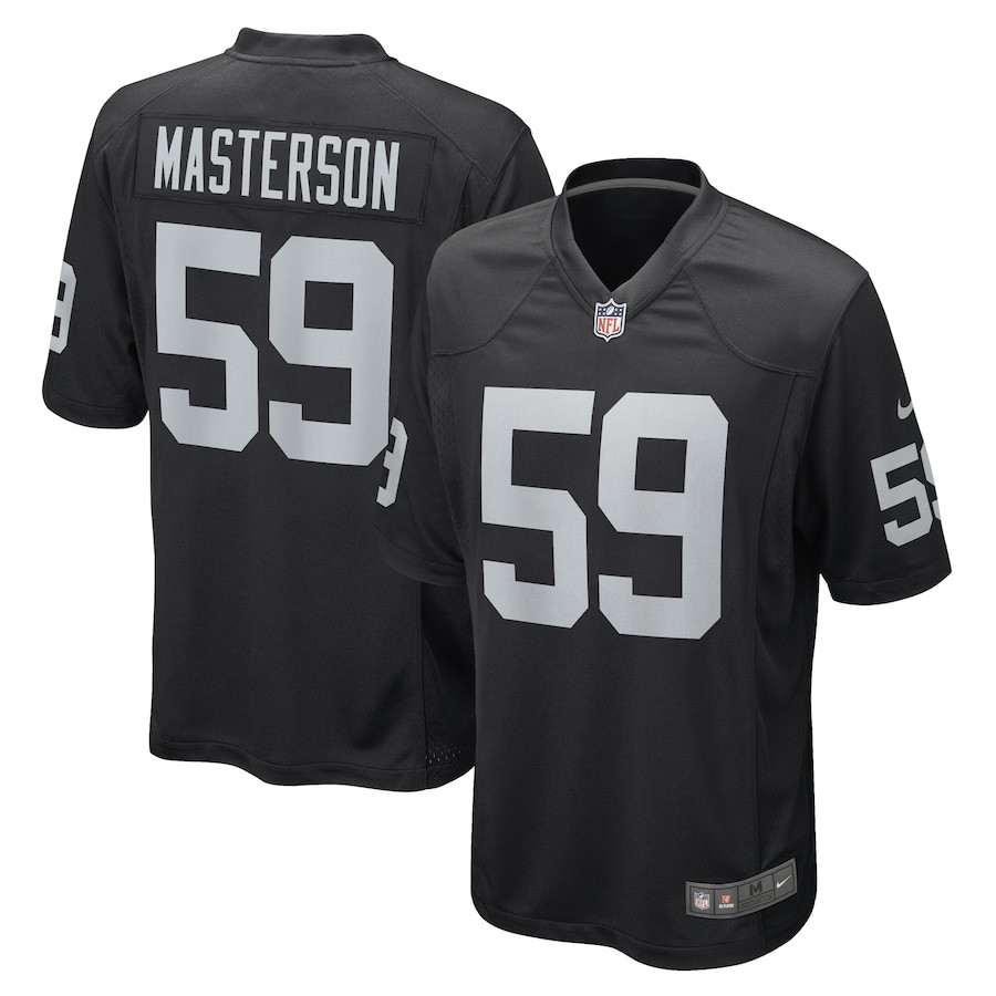 Luke Masterson 59 Las Vegas Raiders Team Game Men Jersey - Black Js7109