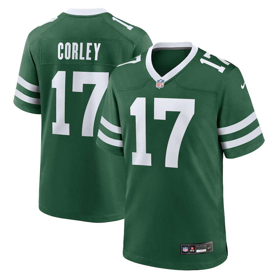 Malachi Corley 17 New York Jets Team Game Men Jersey - Legacy Green Js1398