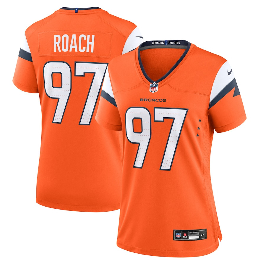 Malcolm Roach 97 Denver Broncos Women's Team Game Jersey - Orange Js7749
