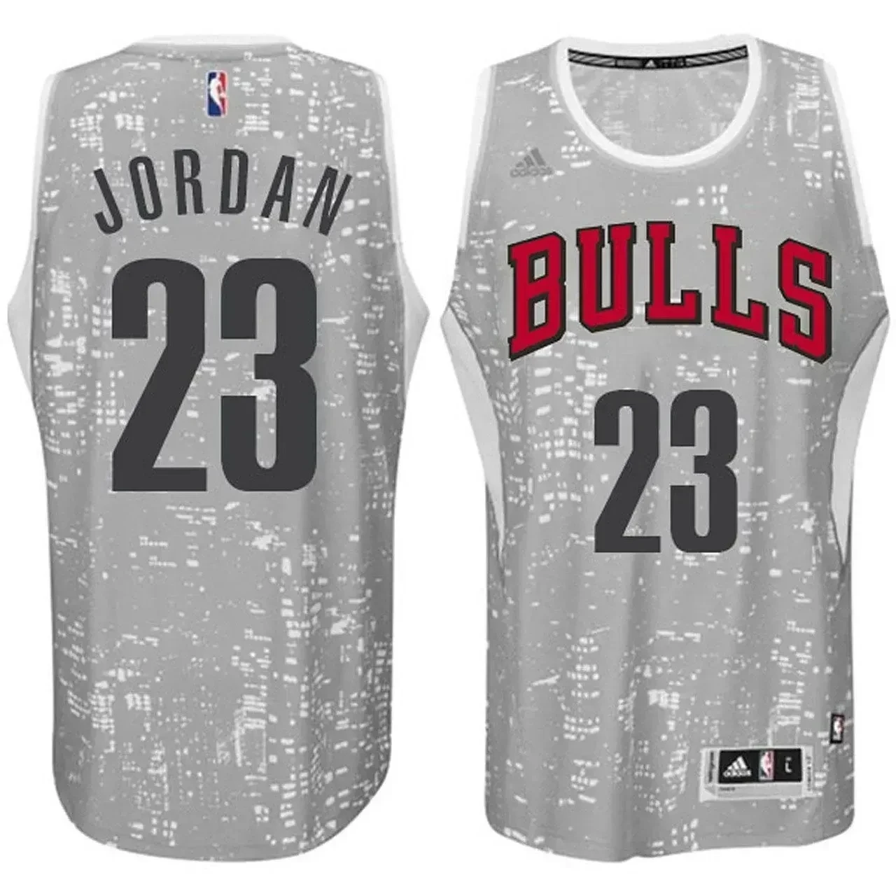 Male Chicago Bulls 23 Michael Jordan City Lights Gray Swingman Jersey