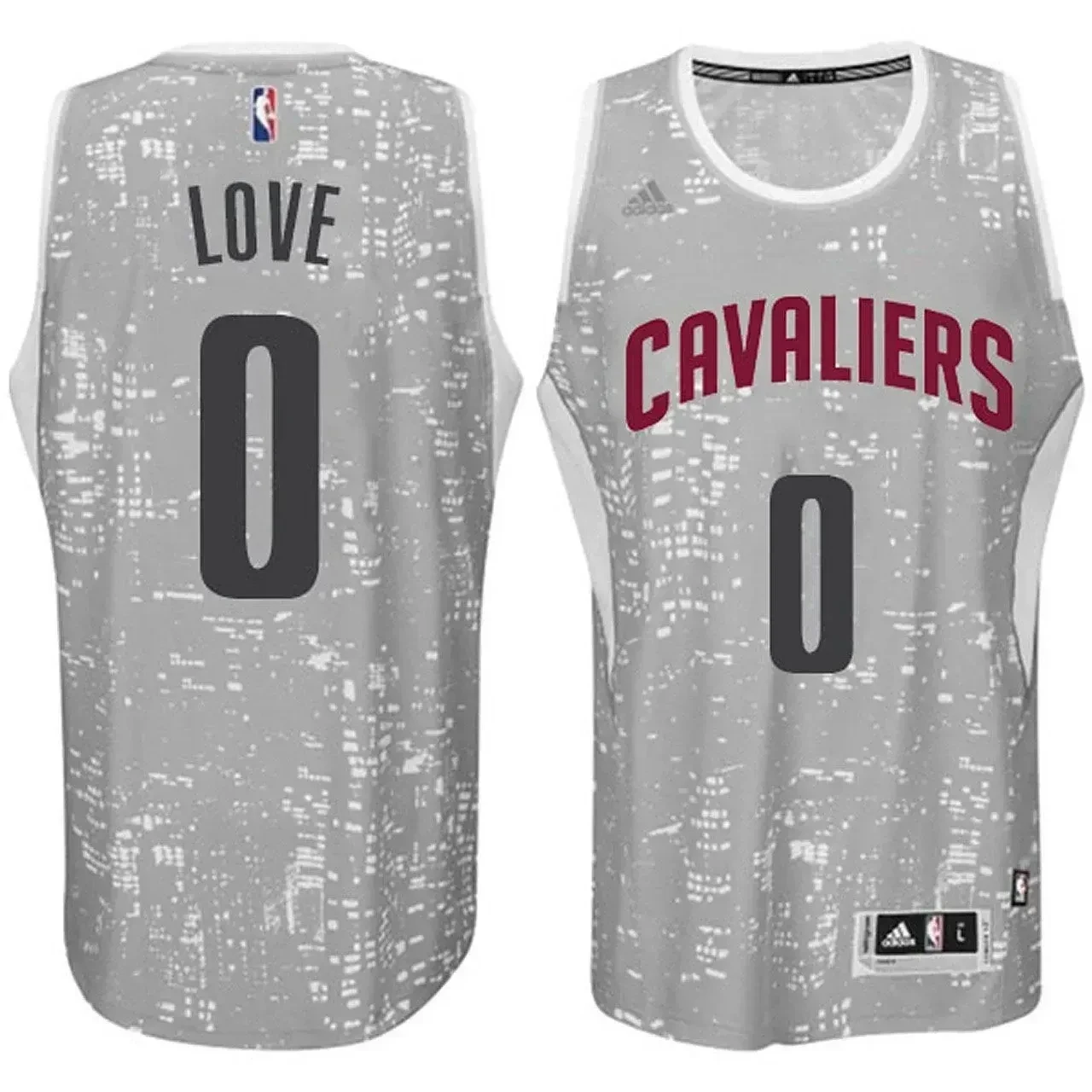 Male Cleveland Cavaliers 0 Kevin Love City Lights Gray Swingman Jersey
