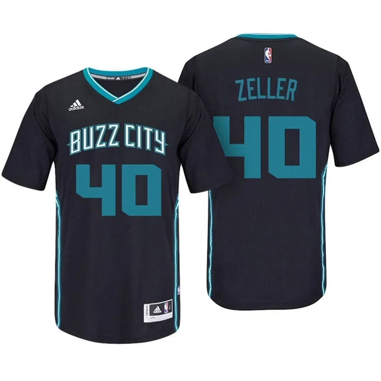 Male Cody Zeller Charlotte Hornets 40 Black Buzz City Pride Sleeved Swingman Jersey