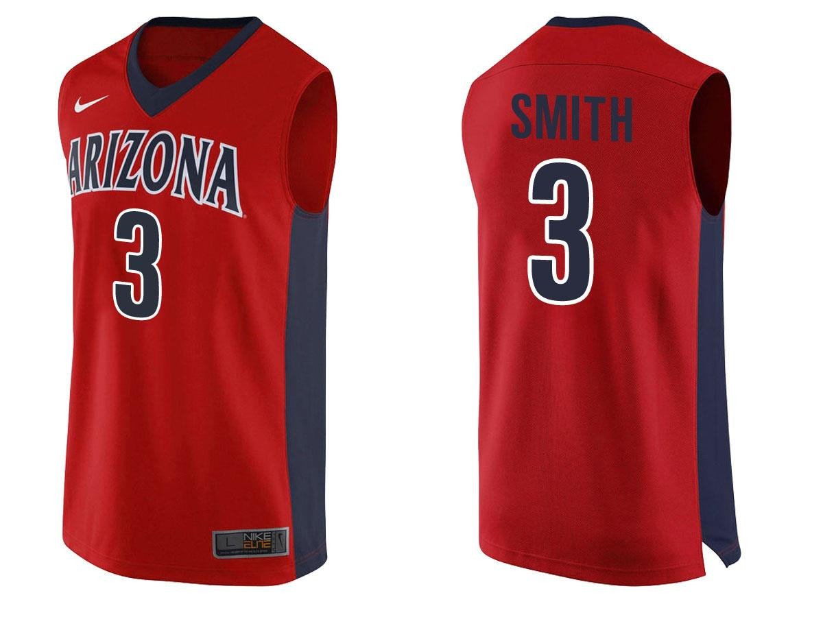 Male Dylan Smith 3 Arizona Wildcats Navy College Team Basketball Performance Jersey